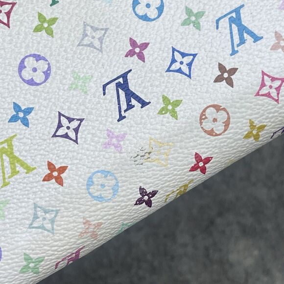 Louis Vuitton White Multicolor Coated Canvas Monogram Zippy Wallet Murakami - Picture 3 of 16